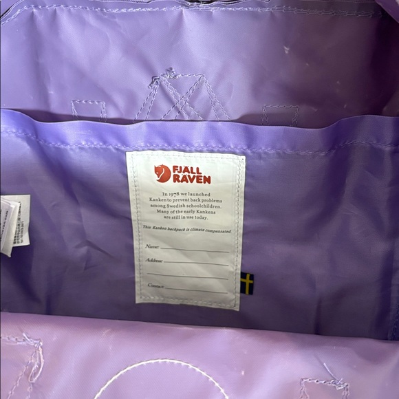 Fjallraven KÅNKEN EVERYDAY OUTDOOR Backpack Lilac Lavender Purple Preowned - Picture 8 of 10